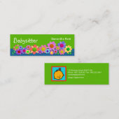  kleurrijke bloemen Babyzittend Mini Visitekaartje (Voorkant / Achterkant)