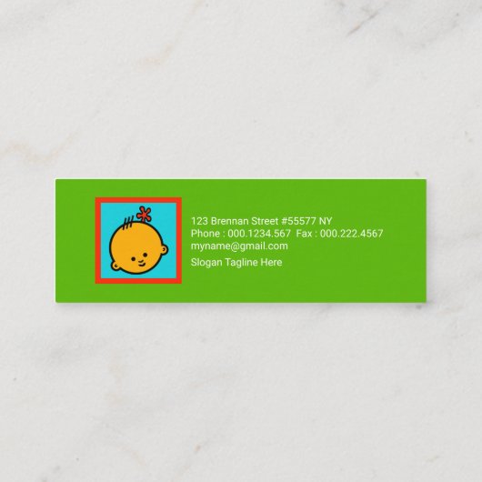  kleurrijke bloemen Babyzittend Mini Visitekaartje (Achterkant)