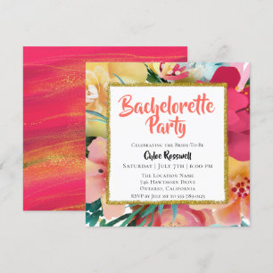 Kleurrijke Bloemen Bachelorette Party Uitnodiging