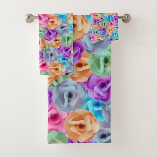 kleurrijke bloemen bad handdoek (Insitu)