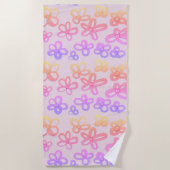 Kleurrijke bloemen badhanddoek (Voorkant)