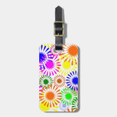 Kleurrijke Bloemen Bagagelabel (Voorkant verticaal)