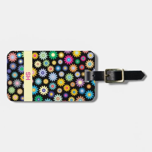 Kleurrijke bloemen bagagelabel (Voorkant horizontaal)