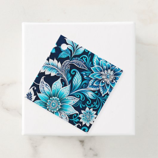 Kleurrijke Bloemen Batik Art Gift Labels (In situ)