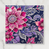 Kleurrijke Bloemen Batik Art Gift Labels (Voorkant)