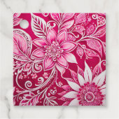 Kleurrijke Bloemen Batik Art Gift Labels (Voorkant)