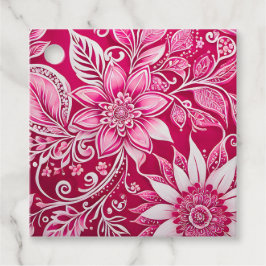 Kleurrijke Bloemen Batik Art Gift Labels