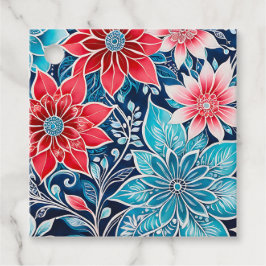 Kleurrijke Bloemen Batik Art Gift Labels