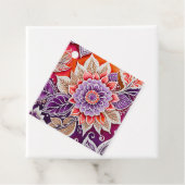 Kleurrijke Bloemen Batik Art Gift Labels (In situ)