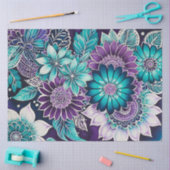 Kleurrijke Bloemen Batik Art Tissue Papier (Craft)