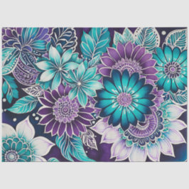 Kleurrijke Bloemen Batik Art Tissue Papier