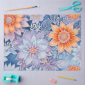 Kleurrijke Bloemen Batik Art Tissue Papier (Craft)