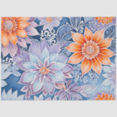 Kleurrijke Bloemen Batik Art Tissue Papier (Voorkant)