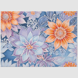 Kleurrijke Bloemen Batik Art Tissue Papier