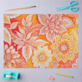 Kleurrijke Bloemen Batik Art Tissue Papier (Craft)