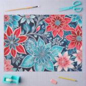 Kleurrijke Bloemen Batik Art Tissue Papier (Craft)