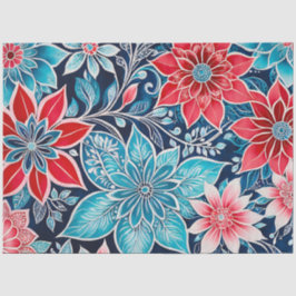 Kleurrijke Bloemen Batik Art Tissue Papier