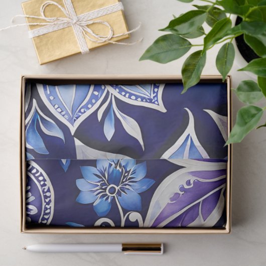 Kleurrijke Bloemen Batik Art Tissue Papier (Geschenk)