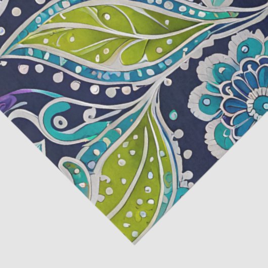 Kleurrijke Bloemen Batik Art Tissue Papier (Detail)