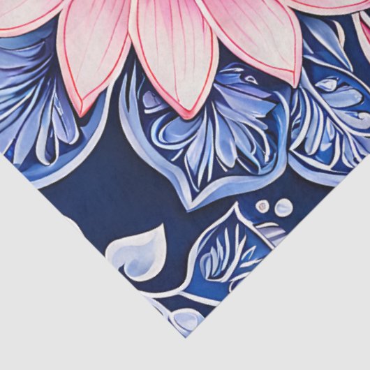 Kleurrijke Bloemen Batik Art Tissue Papier (Detail)