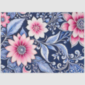 Kleurrijke Bloemen Batik Art Tissue Papier (Voorkant)