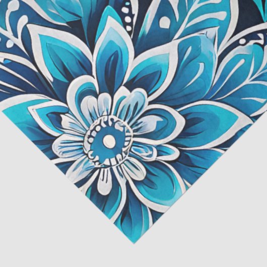 Kleurrijke Bloemen Batik Art Tissue Papier (Detail)