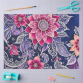 Kleurrijke Bloemen Batik Art Tissue Papier (Craft)