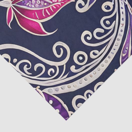 Kleurrijke Bloemen Batik Art Tissue Papier (Detail)