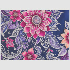 Kleurrijke Bloemen Batik Art Tissue Papier