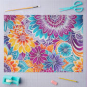 Kleurrijke Bloemen Batik Art Tissue Papier (Craft)