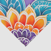 Kleurrijke Bloemen Batik Art Tissue Papier (Detail)