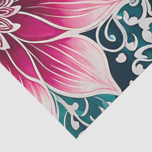 Kleurrijke Bloemen Batik Art Tissue Papier (Detail)