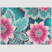 Kleurrijke Bloemen Batik Art Tissue Papier (Voorkant)