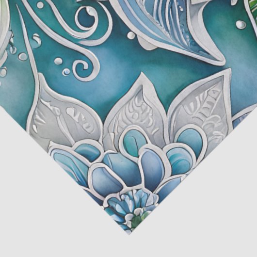 Kleurrijke Bloemen Batik Art Tissue Papier (Detail)