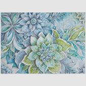 Kleurrijke Bloemen Batik Art Tissue Papier (Voorkant)