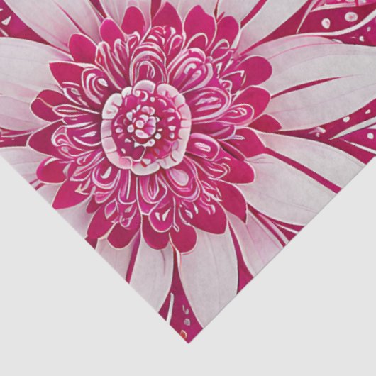 Kleurrijke Bloemen Batik Art Tissue Papier (Detail)