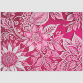 Kleurrijke Bloemen Batik Art Tissue Papier (Voorkant)