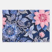 Kleurrijke Bloemen Batik Art Wrapping Paper Sheets (Voorkant 2)