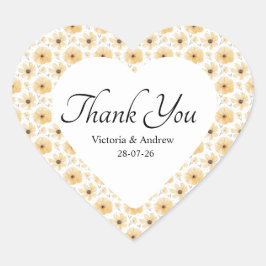 Kleurrijke bloemen bedankstickers hart sticker