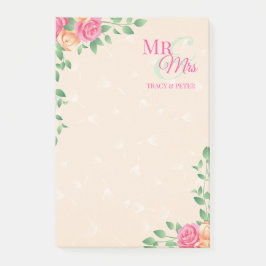 Kleurrijke bloemen Beige achtergrond Post-it® Notes