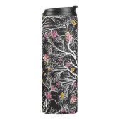 Kleurrijke bloemen: Black Tree Naadloos Thermosbeker (Gedraaid links)