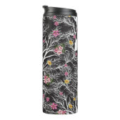 Kleurrijke bloemen: Black Tree Naadloos Thermosbeker (Geroteerd rechts)