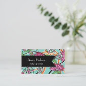 Kleurrijke bloemen, bladeren, bloemenborst, bloeme visitekaartje (Staand voorkant)