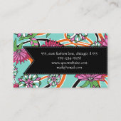 Kleurrijke bloemen, bladeren, bloemenborst, bloeme visitekaartje (Achterkant)