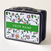 Kleurrijke bloemen, blauwe achtergrond, groen (Voorkant)