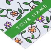 Kleurrijke bloemen, blauwe achtergrond, groen korte tafelloper (Hoek)