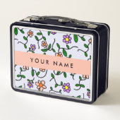 Kleurrijke bloemen, blauwe achtergrond, Sinaasappe (Achterkant)