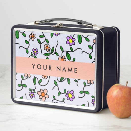 Kleurrijke bloemen, blauwe achtergrond, Sinaasappe (In situ)