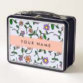 Kleurrijke bloemen, blauwe achtergrond, Sinaasappe (Voorkant)