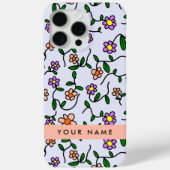 Kleurrijke bloemen, blauwe achtergrond, Sinaasappe Case-Mate iPhone Case (Achterkant)
